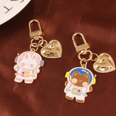 Lindo llavero de corazón de nave espacial