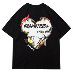 Fire Flame Heart Print Tee