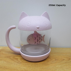 Taza de agua filtrada con diseño de gato kawaii