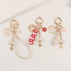 Lindo llavero de abanico de conejo