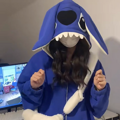 Fleece-Sweatshirt mit Cartoon-Stich