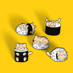 Lindos alfileres de gato con forma de manta de taza de té