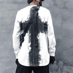 Dark Cross Print Sweatshirt