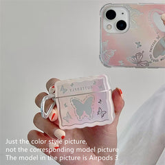 Pink Butterfly Airpods Case