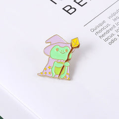 Cute Magic Scepter Frog Pins