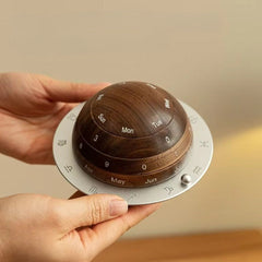 Cosmic Cycle Minimalist Rotating Wooden Calendar