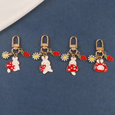 Lindo llavero de conejo hongo