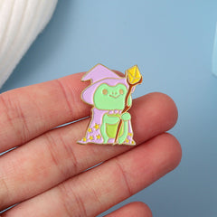 Cute Magic Scepter Frog Pins