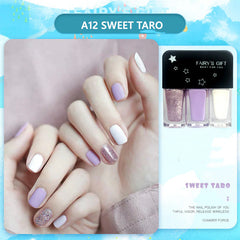 Lindo esmalte de uñas con purpurina tricolor