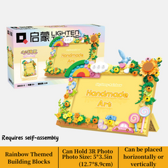 Adorno de marco de fotos con bloques de construcción DIY