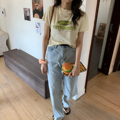 Camiseta corta de encaje de verano