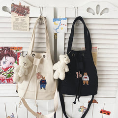 Bolso bandolera con cordón de oso