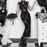 Vestido cheongsam midi de estilo alternativo