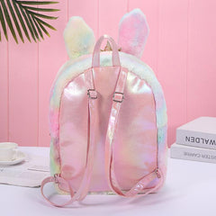 Rosa Plüschrucksack mit Einhorn