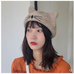 Sweet Kawaii Cat Ear Beret Hat