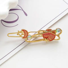 Pinzas para el cabello con forma de estrella y luna