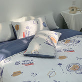 Bonita funda de edredón con forma de oso espacial