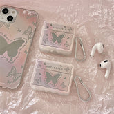 Pink Butterfly Airpods Case