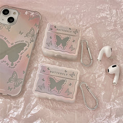 Pink Butterfly Airpods Case