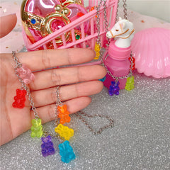 Rainbow Candy Bear Necklace