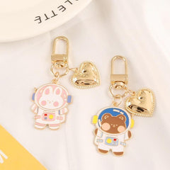 Lindo llavero de corazón de nave espacial