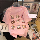 Sommerliches T-Shirt mit süßem Kätzchen-Print