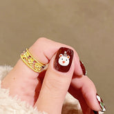 【Z152】 Tragbare Nägel, fertige Maniküre