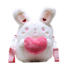 Bolso de hombro con forma de conejito de peluche