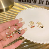 Star Angel Wings Asymmetrical Earrings