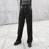 Black Gothic Paperbag Waist Trousers