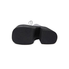 Schwarze Gothic Punk-Stiefeletten mit klobiger Plateausohle und Schnürung