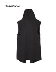 Black sleeveless jacket