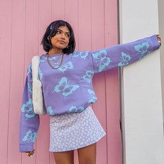 Butterfly Print Kawaii Jumper