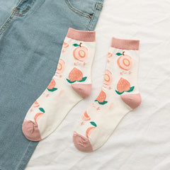Calcetines de algodón con frutas kawaii