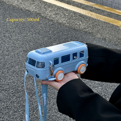 Kawaii Cartoon Bus Shaped Straw Cup