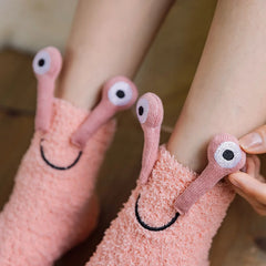 Cartoon Frau Boden Socken