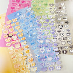 Pegatina de corazón con degradado retro kawaii