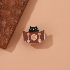 Lindo broche de gato negro para biombo plegable