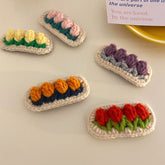 Linda horquilla para tejer con forma de flor de tulipán