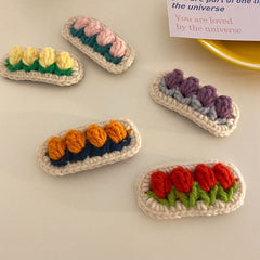 Cute Tulip Flower Knitting Hairpin