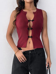 Button Cropped Tank