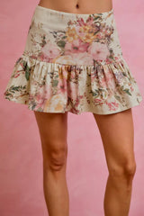 Floral Print Fit and Flare Mini Skirt