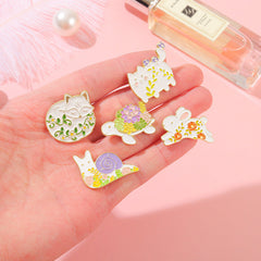 Pins de dibujos animados de tortugas caracolas lindas