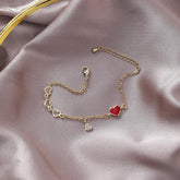 Pulsera de corazón rojo dulce