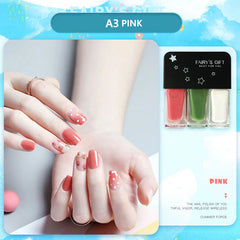 Esmalte de uñas tricolor con purpurina