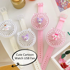 Cute Cartoon Watch USB Fan