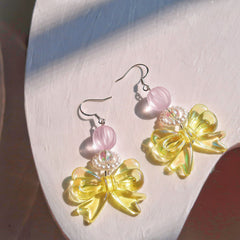 Pendientes de perla con lazo vintage