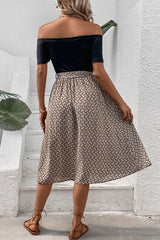 Tie Belt Off-Shoulder Dress