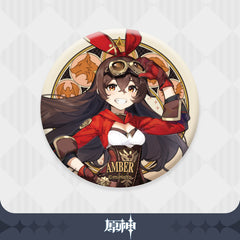 Blechabzeichen mit Mond-City-Motiv