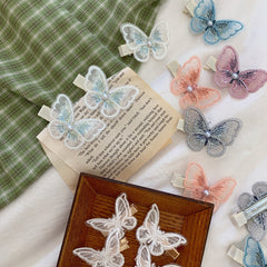 Vintage Embroidered Butterfly Hair Clip